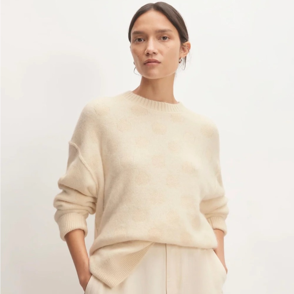 Everlane THE ALPACA POLKA DOT OVERSIZED CREW Sweater